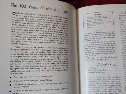 Marist Centenary Digest - 1867 South Africa 1967