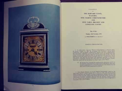 Sotheby and Co. 1970 Catalogue of The Barnard Clock, Watches, Fine Marine Chronometers, etc.
