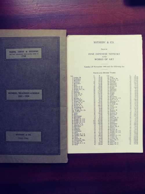 Sotheby and Co. - Catalogue of Fine Japanese Netsuke and Works of Art