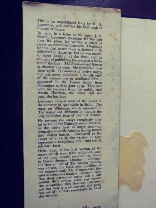 The Symbolic Meaning - D. H. Lawrence