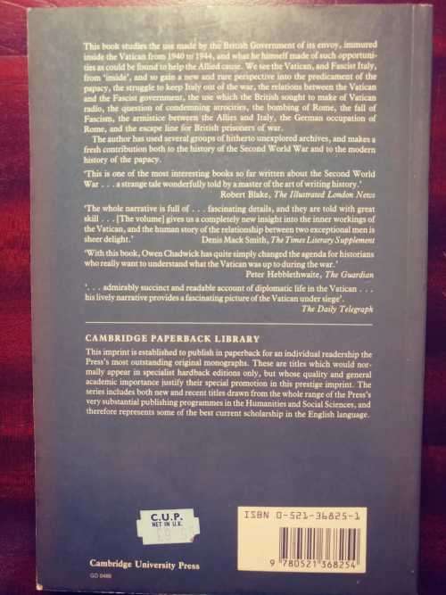 Britain and the Vatican during the Second World War