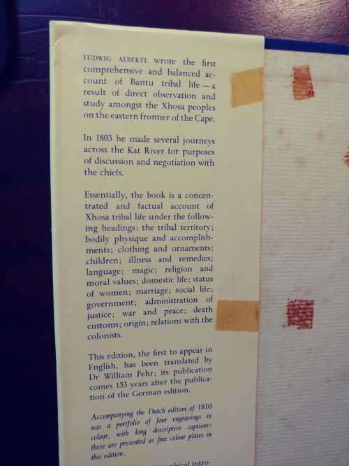 Alberti`s Account of the Xhosa in 1807