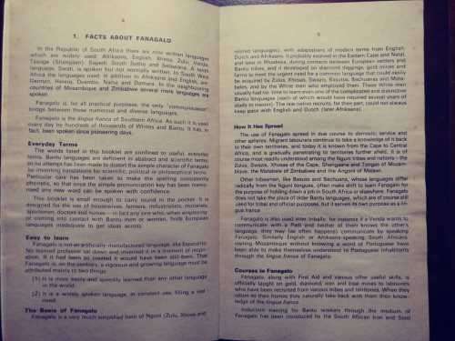 Fanagalo - Phrase-Book Grammar and Dictionary