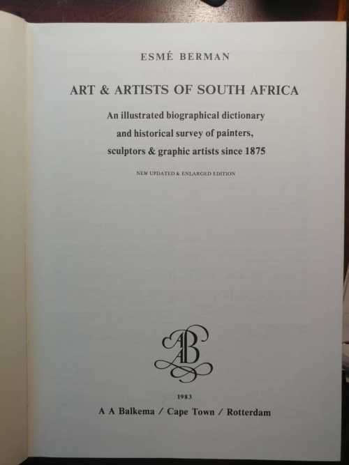 Art and Artists of South Africa