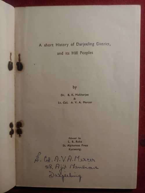 Darjeeling District - A Short History (scarce signed copy)