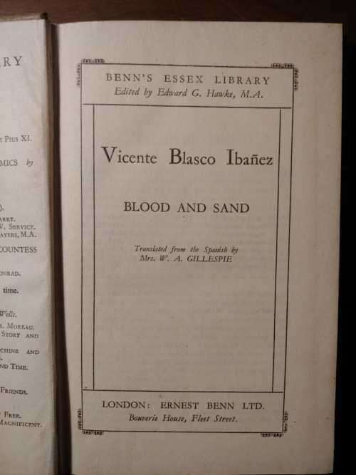 Blood And Sand - Vicente Blasco Ibanez
