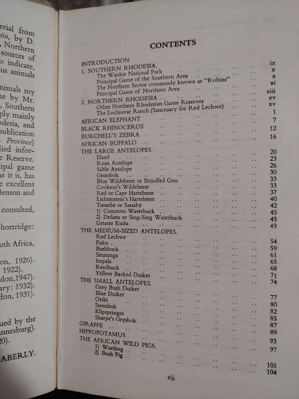 Animals Of Rhodesia