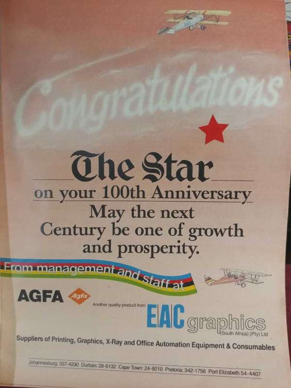 The Star 100 Years Of Newspapering (Souvenir Supplement)