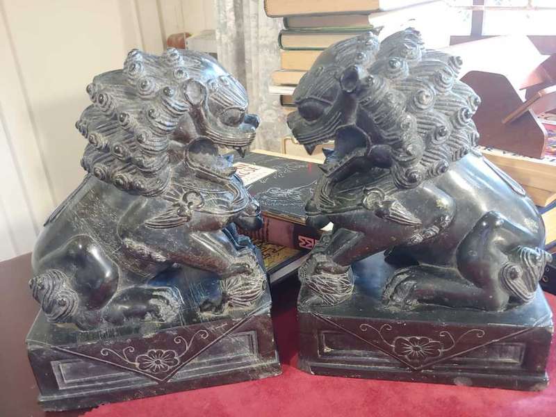 A pair of Antique Chinese Foo Dogs (Lions)