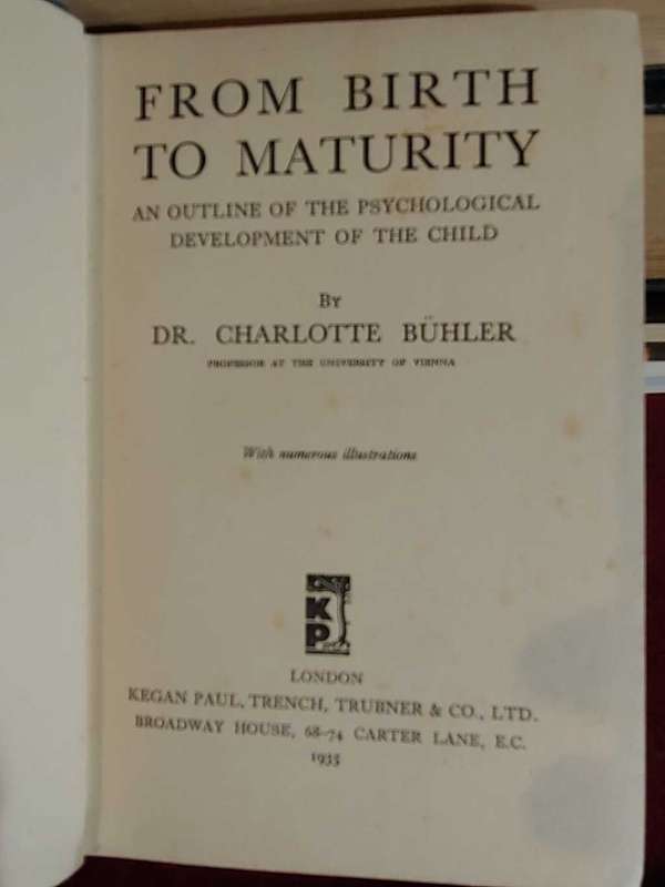 From Birth To Maturity - Charlotte Buhler