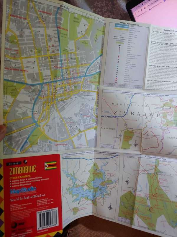 Zimbabwe Map - Eazimap - circa 1997