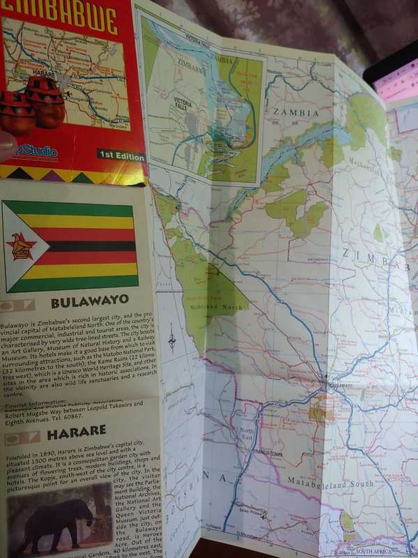 Zimbabwe Map - Eazimap - circa 1997