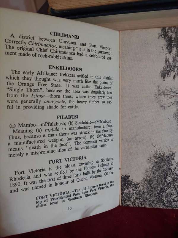 Lore And Legend - Southern Rhodesia Place Names