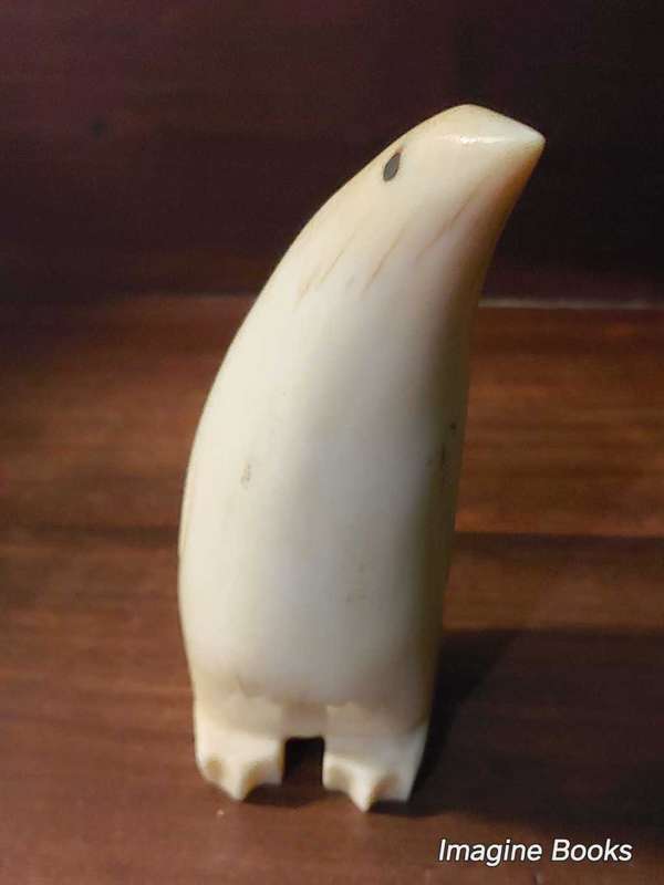 Scrimshaw carved penguin