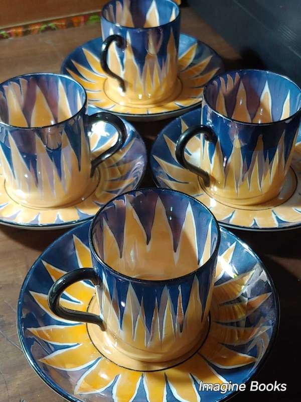 Phoenix China - (Czecho-Slovakia) - Sunflower Pattern Espresso Set