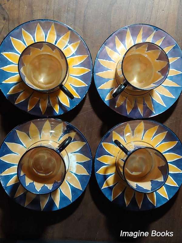 Phoenix China - (Czecho-Slovakia) - Sunflower Pattern Espresso Set