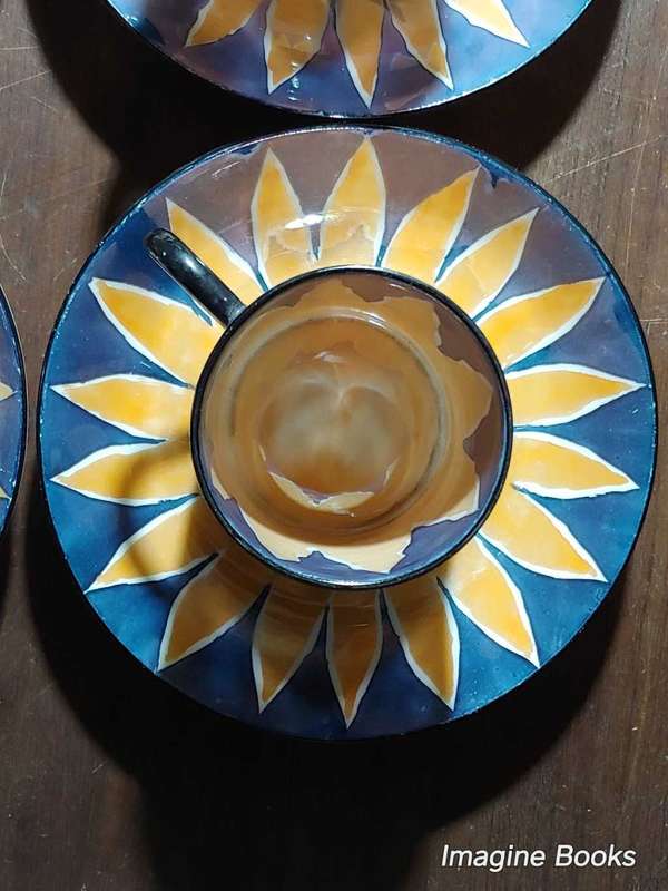 Phoenix China - (Czecho-Slovakia) - Sunflower Pattern Espresso Set