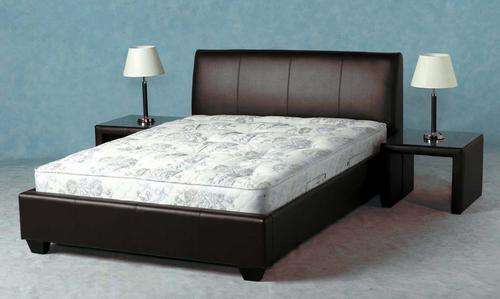 Hazlo Faux Leather Bed Base -  Black and Brown Available - Sprung slat base to give extra comfort