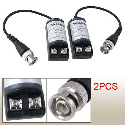 2 Pcs CCTV Camera BNC Balun Video Coax UTP Transceiver BNC Cat5 LLT-201C