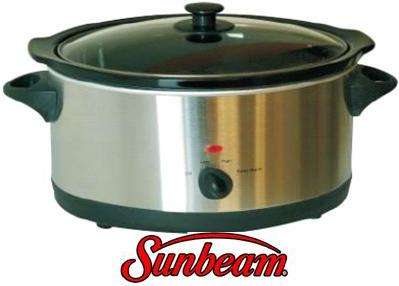 Sunbeam 3.5 Litre Slow Cooker - Toughened Glass Lid & Ceramic inner pot