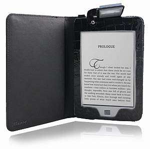 Amazon Kindle 4 Touch e-book Reader Black Protective Lighted Case Cover  w/ Light