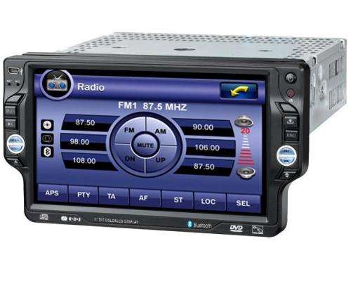 Universal 7" Car DVD player with GPS, Bluetooth, TV Tuner, FM, Touch Screen (1 DIN) w/ 2GB Card