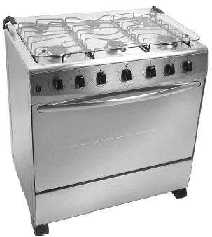 6 Plate Metallic Gas Cooker Stove w/ Oven - Total Automatic Ignition Burner & Safety valve