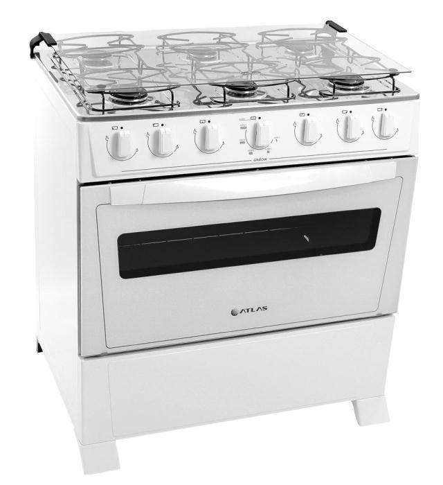 6 Burner Gas Stove Cooktop with Oven  - Stainless Steel Table
