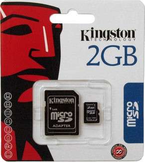 Kingston 2GB MicroSD Memory Card (Micro SD) With SD Adapter