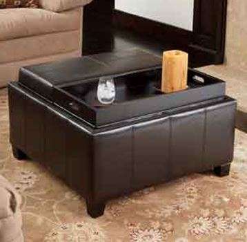 Hazlo Leatherette Convertible Coffee Table Ottoman