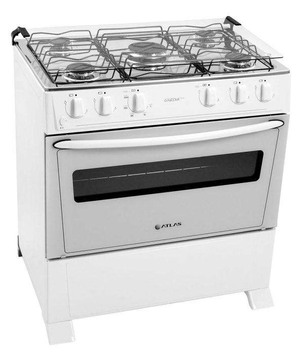5 Burner Gas Stove Cooktop with Oven  - Stainless Steel Table