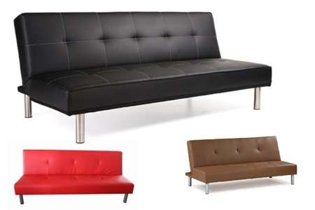 Stunning Leatherette  Sofa Bed / Sleeper Couch -  Black and Red available