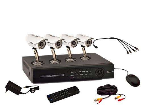 4 Channel CCTV Security System DVR Kit  (4CH) Cables, H.264 Real time DVR, 4 Infrared Cameras