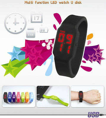 Fashionable 8GB LED USB Wristband Watch Bracelet