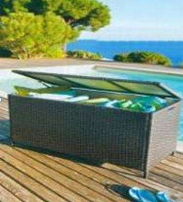 Hazlo Outdoor Wicker Storage Ottoman