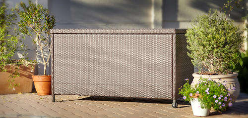 Hazlo Outdoor Wicker Storage Ottoman