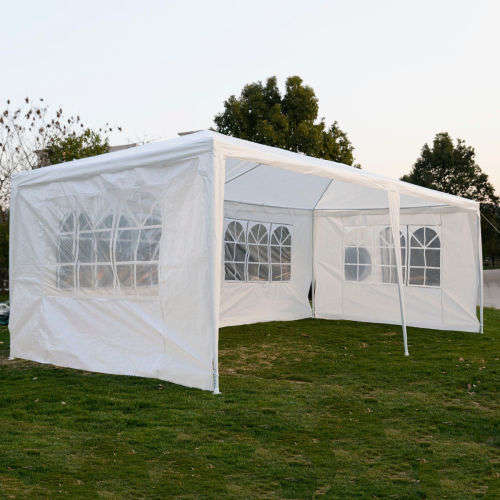 3 x 6m Gazebo Folding Tent Marquee with Side Walls - Blue [SECOND HAND]