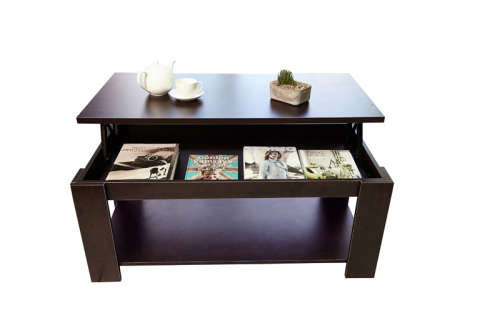 Hazlo Lift Top Coffee Table (Modern design) - Walnut
