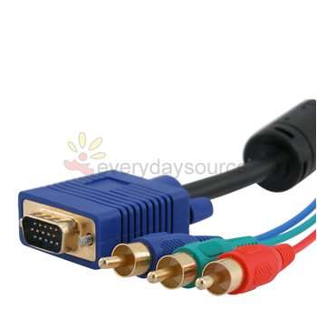 VGA To TV RCA , PC to TV cable. 1.5M VGA component VIDEO TV/HDTV Laptop PC CABLE