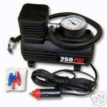 New Mini Air Compressor 12v 250 PSI for Flat Tires (Tire Inflator) , Car tires, Rubber Boats, balls,