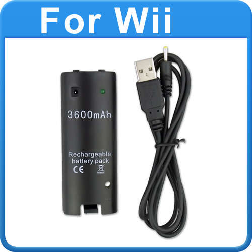 Nintendo Wii 3600mAh Rechargeable Battery Pack for wii Remote (BRAND NEW) Black Colour