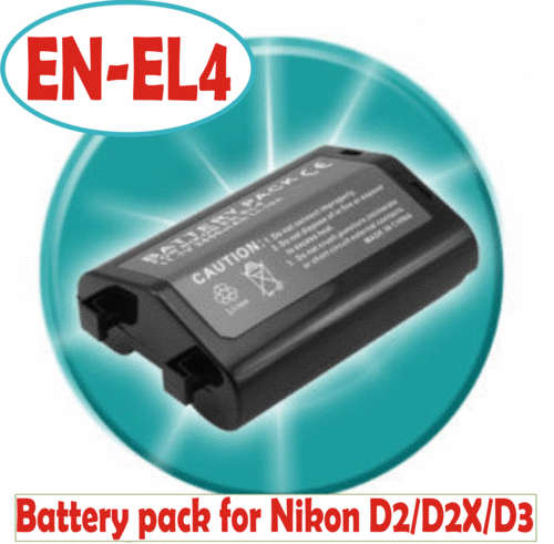 New EN-EL4  Battery For NIKON D2H D2Hs D2X F6 D2Xs D3 - 2600mAh enel4