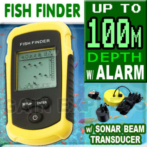 100M Portable Sonar LCD Fish / DEPTH Finder - Fishfinder, Fish Alarm