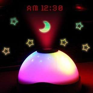 Digital LCD Night Light Time projection  Clock w/ Alarm_____ Turn your room into a starry night sky