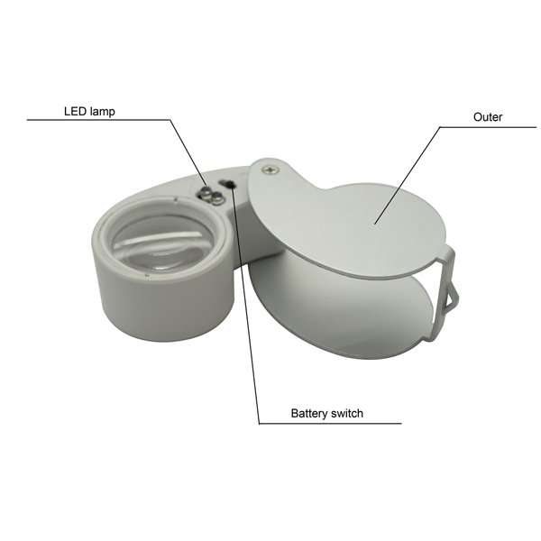 Jeweler's Loupe - 30x25mm - Illumination LED Light Pocket Size diamond Magnifying Loupe