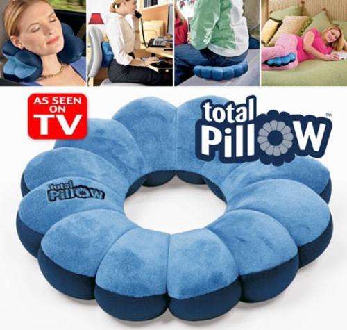 Total Pillow. The new and amazing versatile pillow which is great for travel, the office or home
