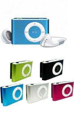 MP3 Player (Shuffle style) with Mini Clip Metal Case