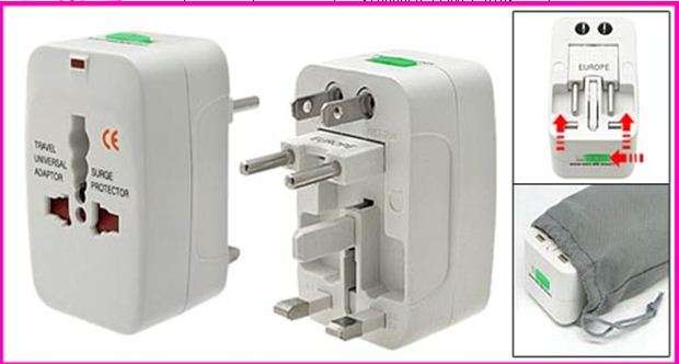 Universal Plug travel adapter for all plugs / Flat Pin, Round Pin, Europe, USA, ASIA, South Africa