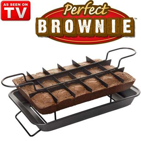 Delicious Perfect Brownie Magic - The World's First - Bake, Slice and Serve ..Baking Pan