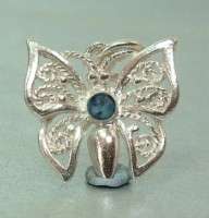 STERLING SILVER & SAPPHIRE BUTTERFLY PENDANT/ CHARM